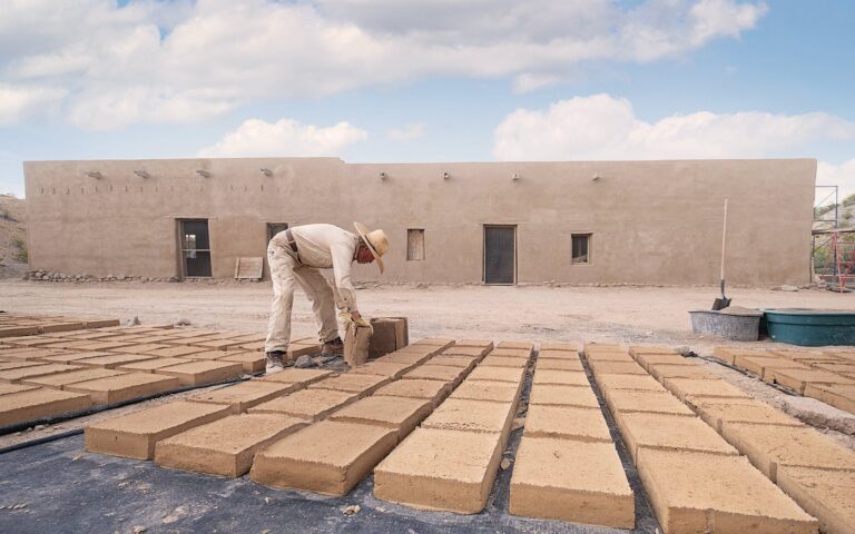 adobe construction , construction without bricks , no bricks were used in this construction