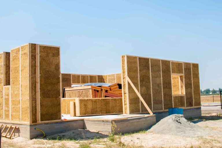 straw bale house construction , construction without bricks , no bricks were used in this construction